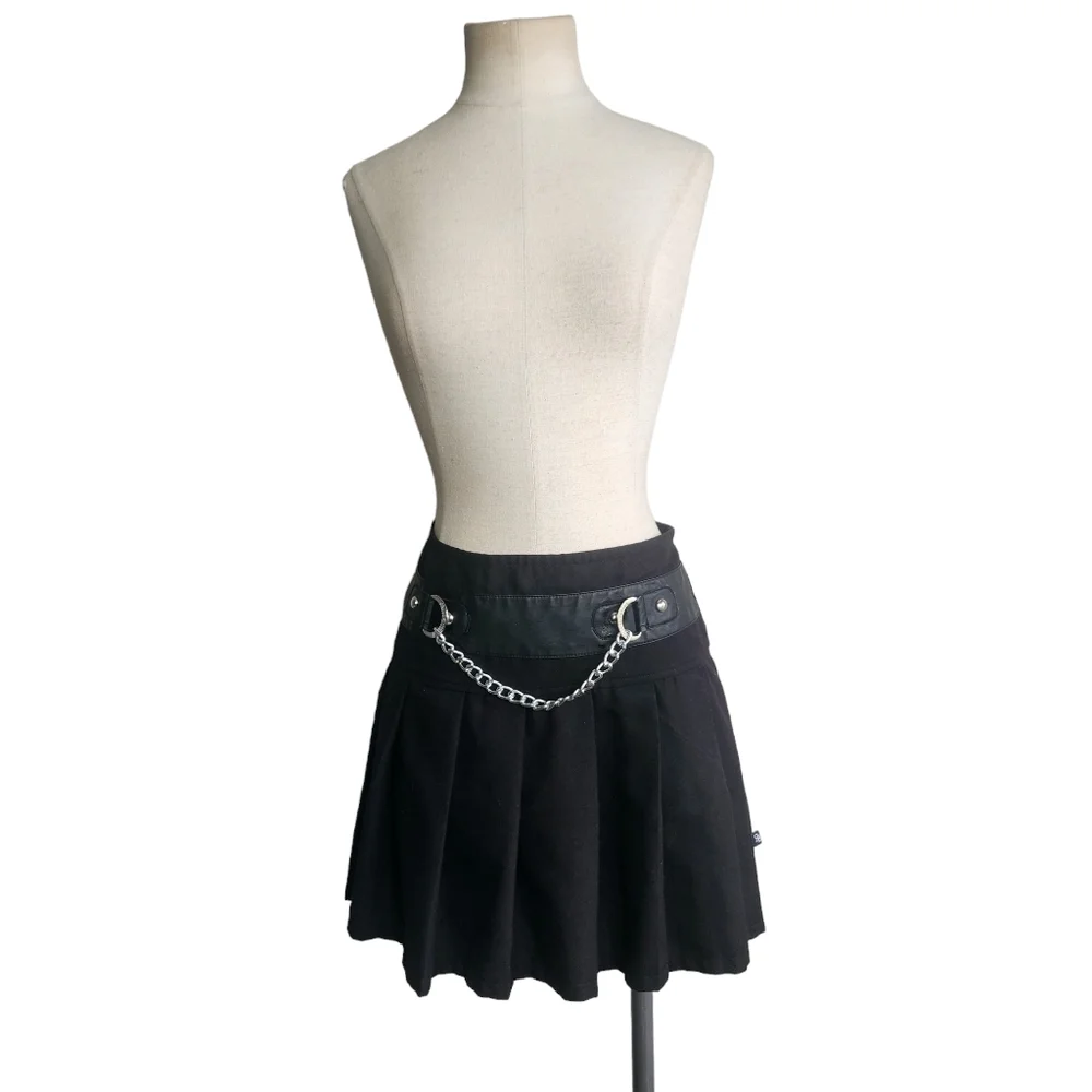 Royal Bones by TRIPP NYC Pleated Mini Skirt Black Size Small
